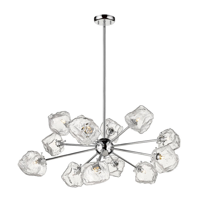 Chandelier Canarm P0488-12CH Rockport 12 Light Glass Cube Chandelier Canarm