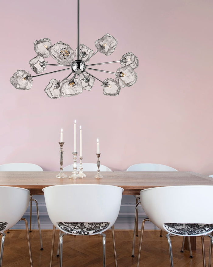 Chandelier Canarm P0488-12CH Rockport 12 Light Glass Cube Chandelier Canarm