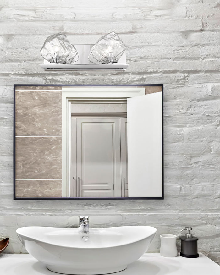 Wall Sconce / Vanity Canarm W0488-02CH Rockport Double Glass Cube Vanity Light Canarm