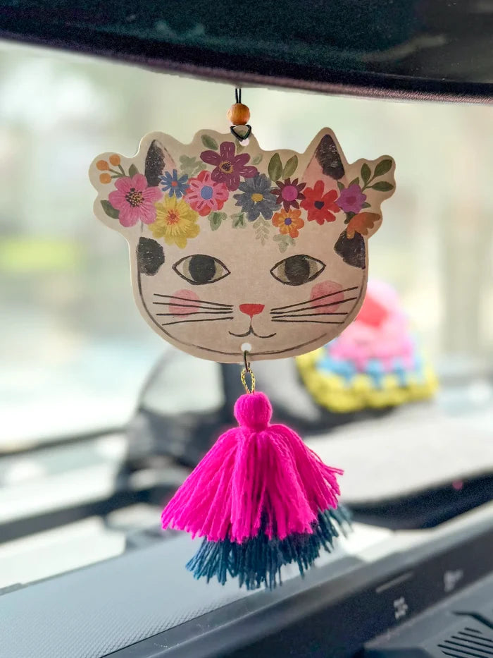 Car Air Freshener - Floral Cat-view 1