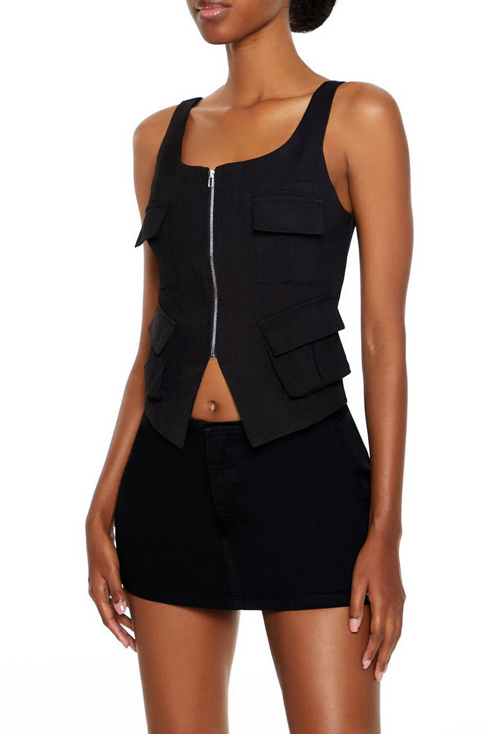 Cargo Split-Hem Crop Top