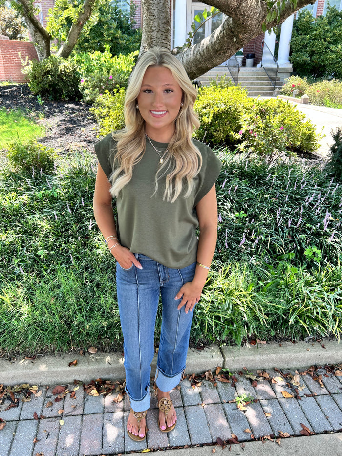 CARRIE OLIVE TOP