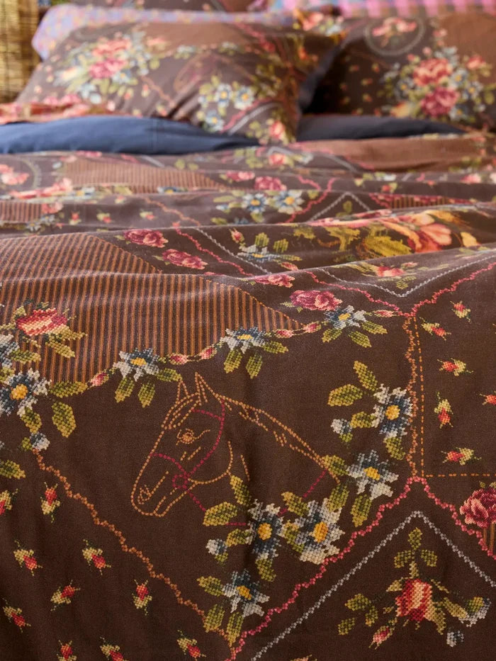 Catalina Cotton Euro Sham - Crafted Bouquets Chocolate-view 3