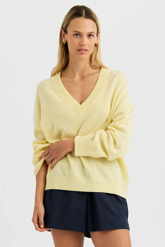 Catherine Cashmere VNeck Sweaters & Knits One Grey Day