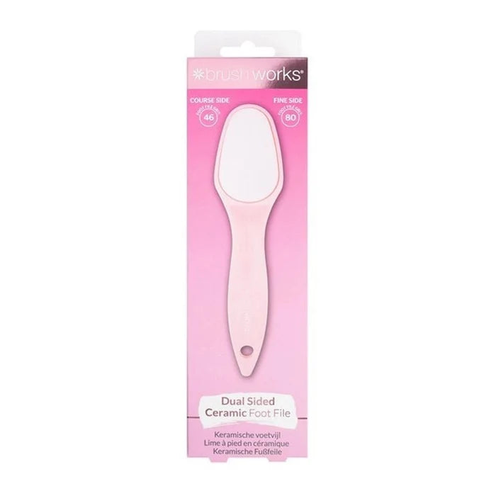 Ceramic Foot File, Double-Sided for Hard Skin - Pink