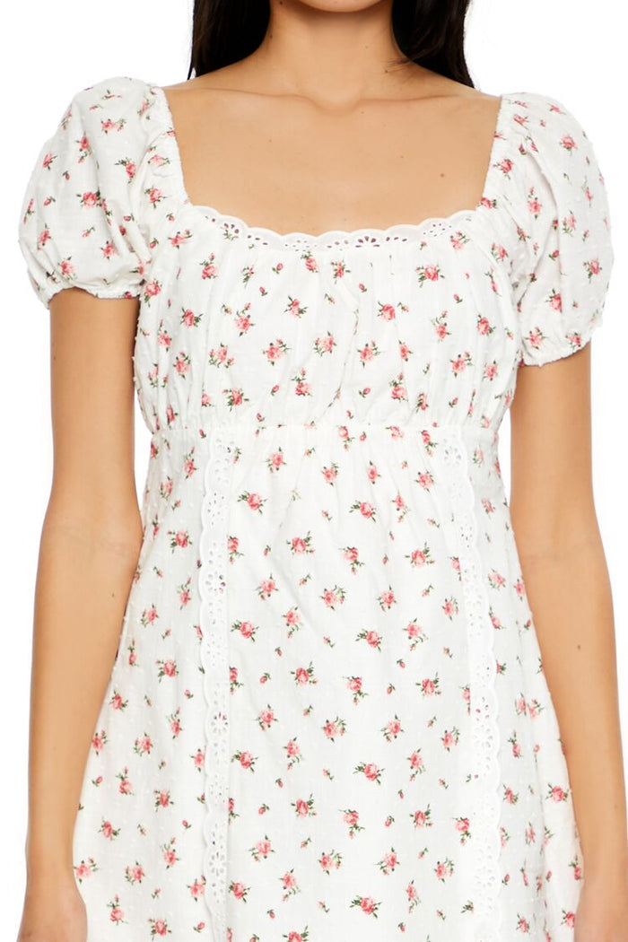 Clip Dot Rose Mini Babydoll Dress