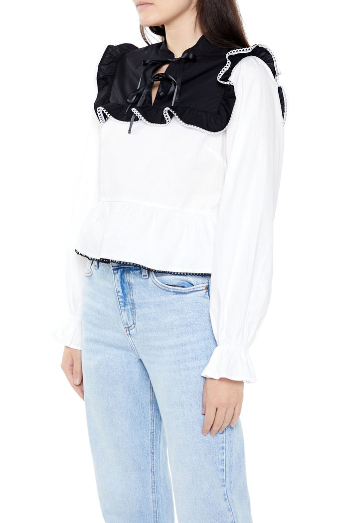 Colorblock Ruffle Peplum Top