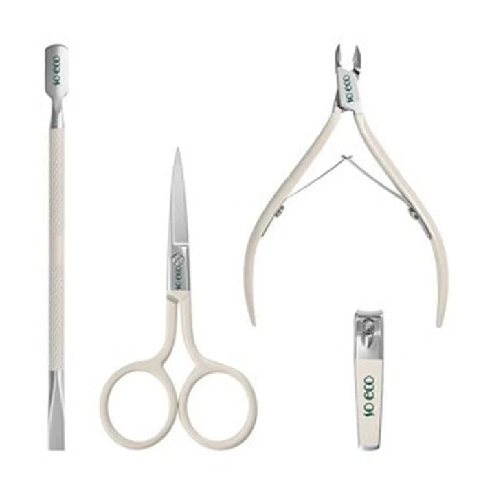 Complete Stainless Steel Manicure & Cuticle Care Set - 4pcs