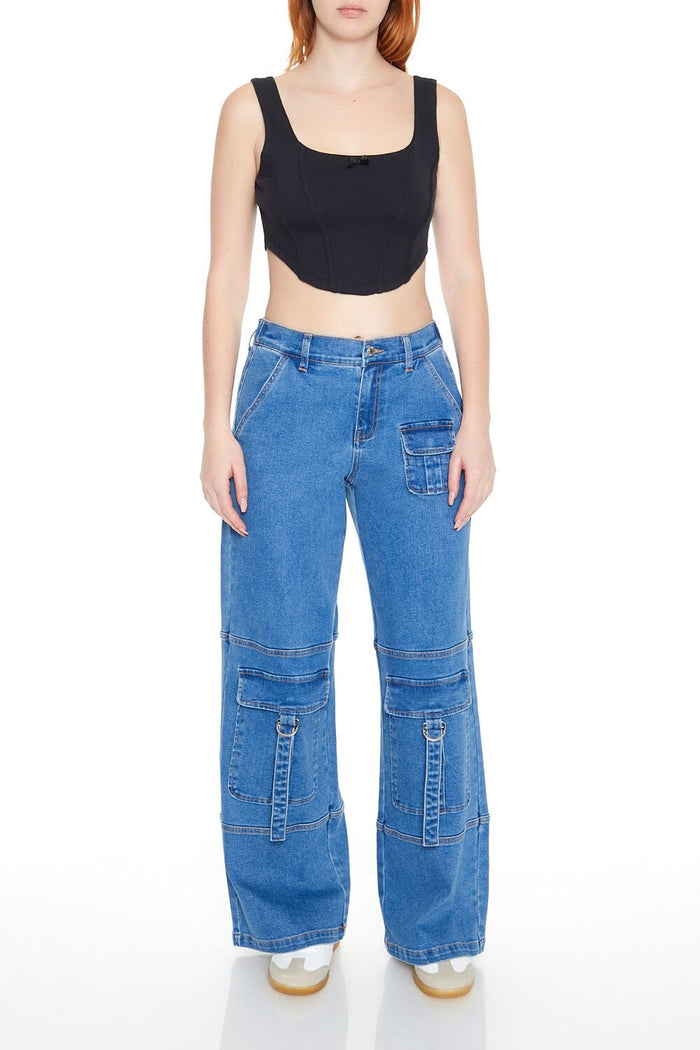 Corset Curved-Hem Crop Top