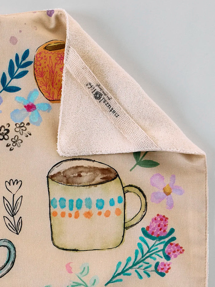 Cotton Dish Towel - Coffee Cups-view 2