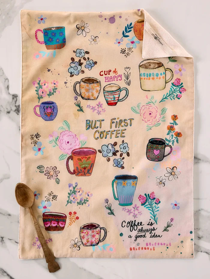 Cotton Dish Towel - Coffee Cups-view 3