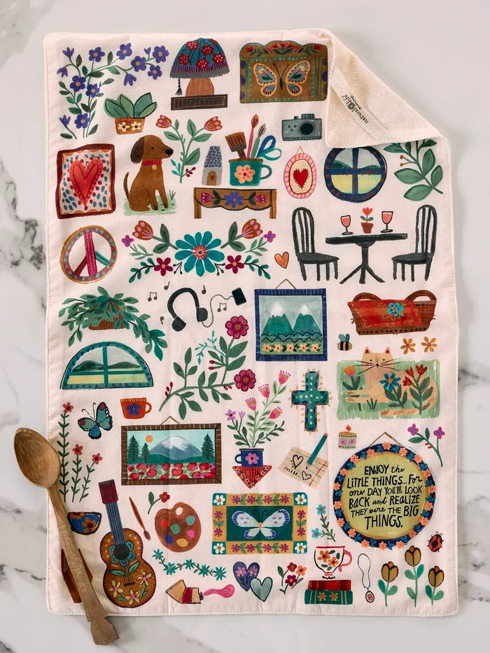 Cotton Dish Towel - Enjoy The Little Things-view 1