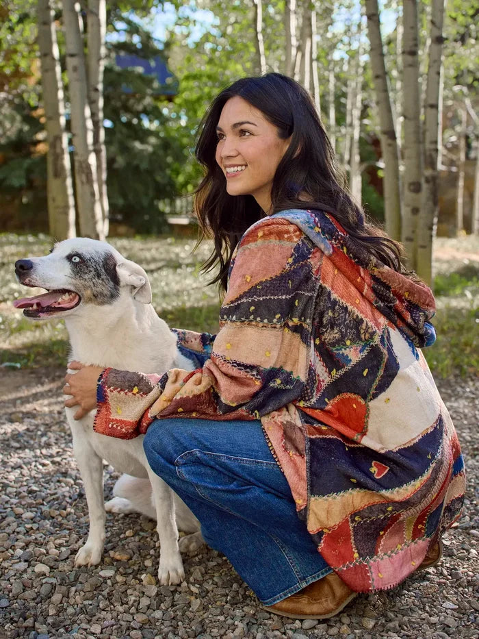 Cozy Blanket Hoodie - Brimfield Patchwork Multi-view 2
