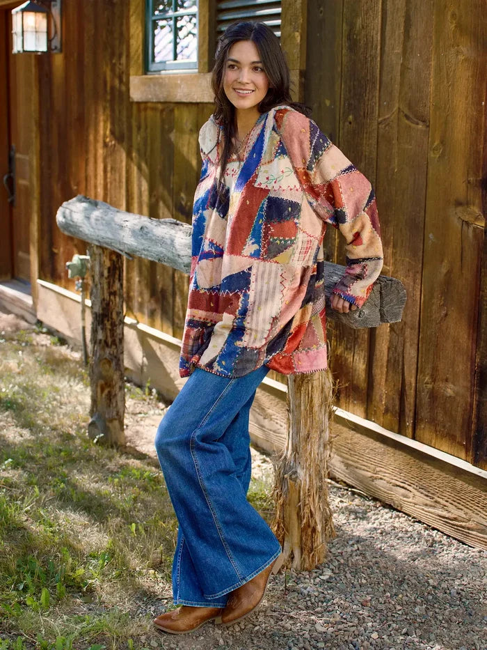 Cozy Blanket Hoodie - Brimfield Patchwork Multi-view 4