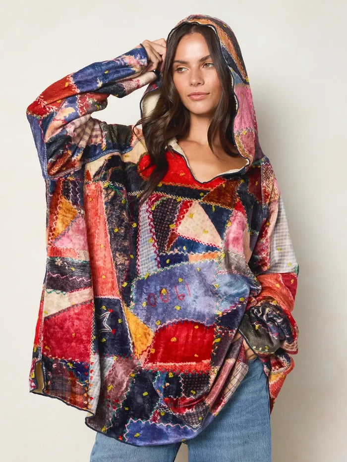 Cozy Blanket Hoodie - Brimfield Patchwork Multi-view 6