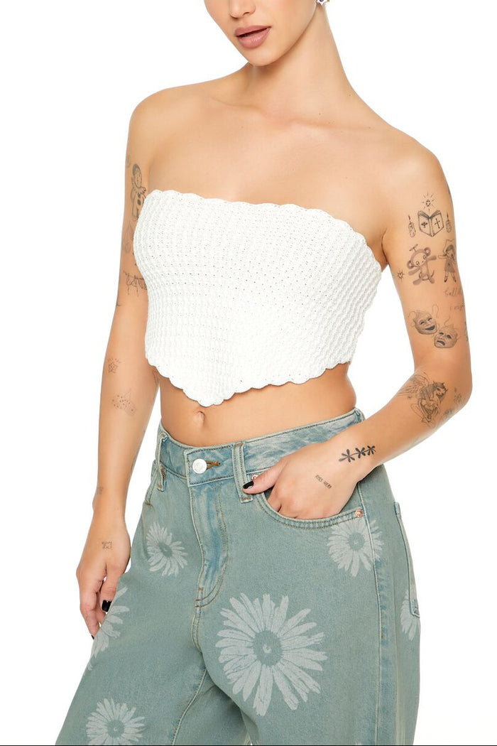 Crochet Sweater-Knit Tube Top