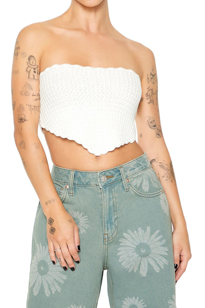 Crochet Sweater-Knit Tube Top