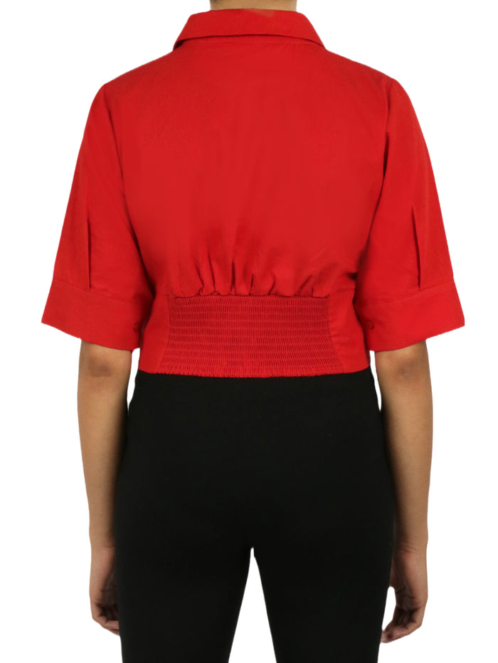Cropped Corseted Shirt