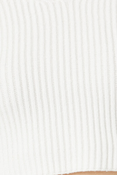 Cropped Rib-Knit Sweater