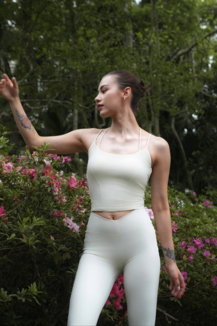 Cross Back Bra | Beige