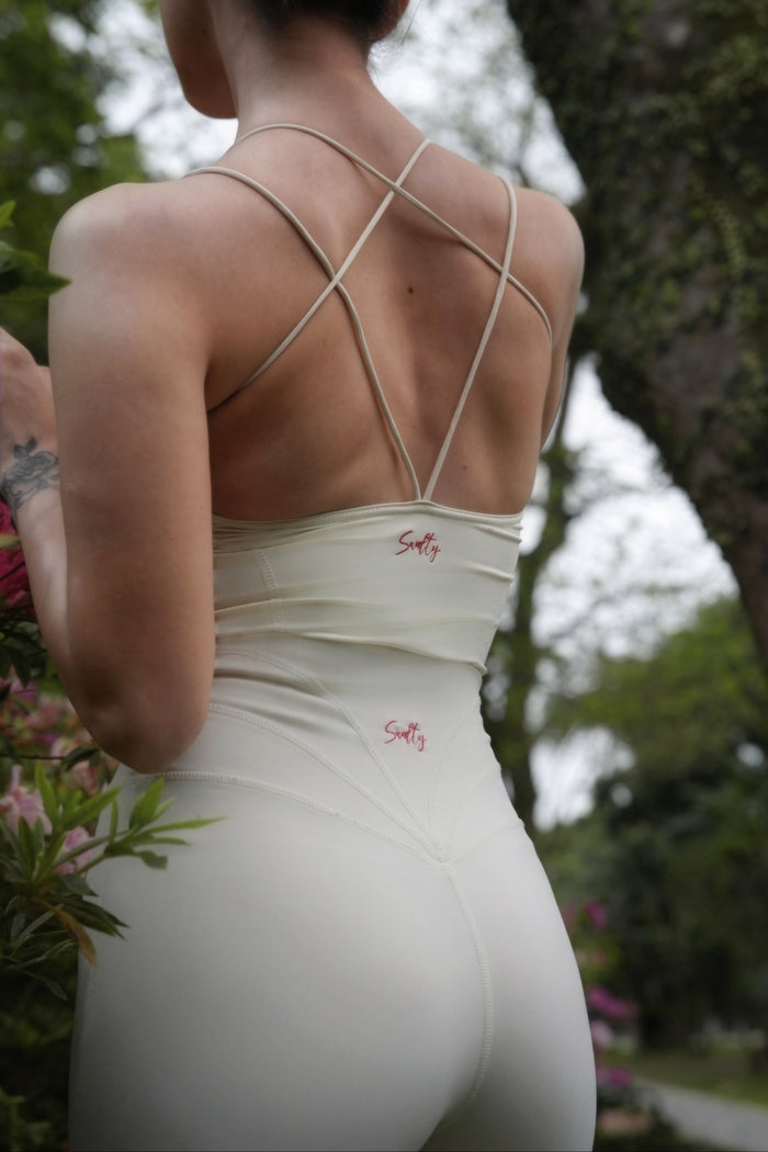 Cross Back Bra | Beige