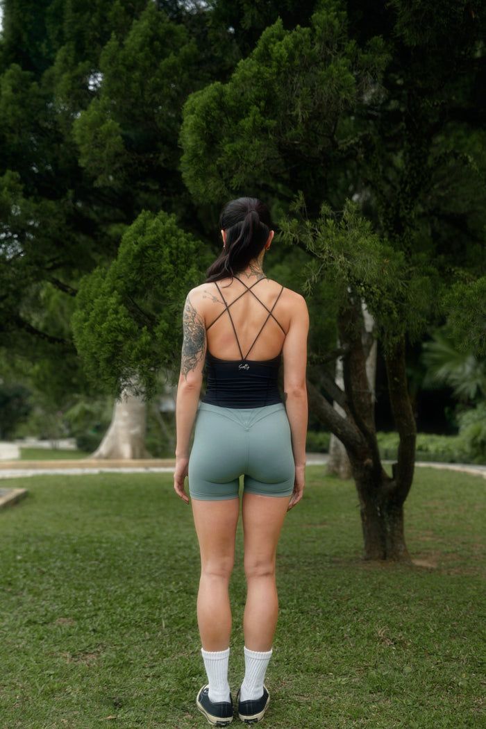 Cross Back Bra |  Black