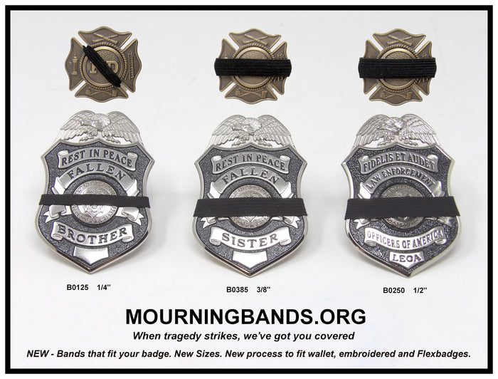 Custom Fit 1/4" Mourning Bands – Made to Fit Your Badge