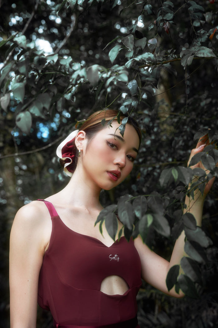 Cut-Out Waist Backless Maxi Dress | Burgundy