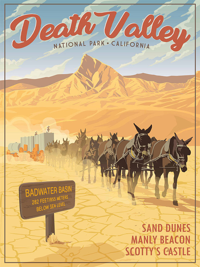Death Valley Retro Poster