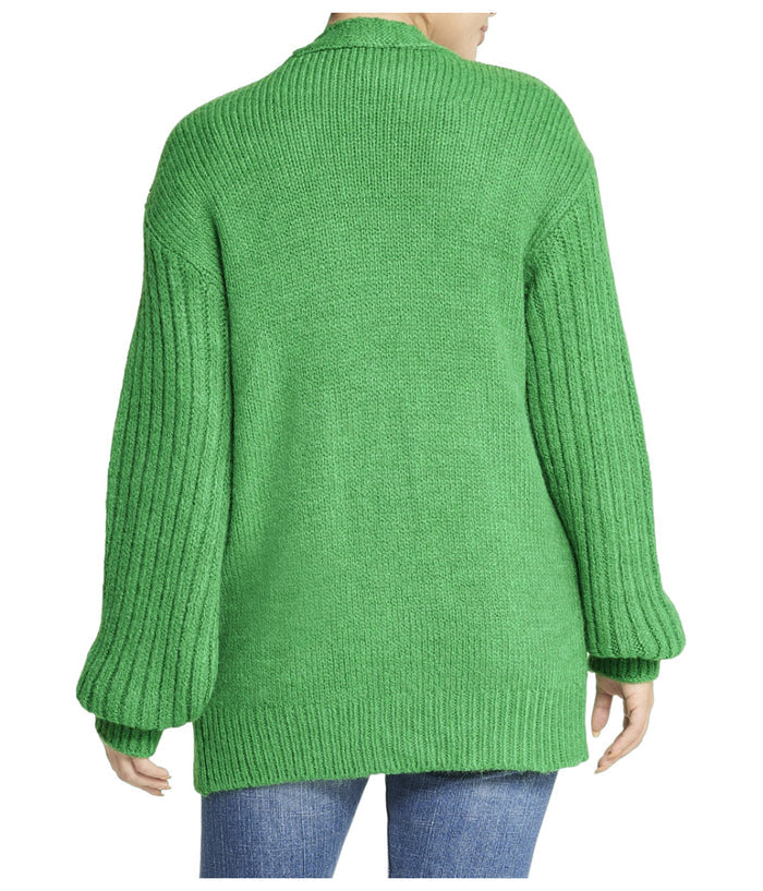 Deep V Cable Cardigan