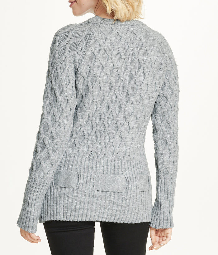 Diamond Belted Tunic Sweater
