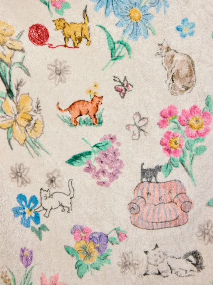 Double-Sided Cozy Throw Blanket - Kitty Doodles-view 6