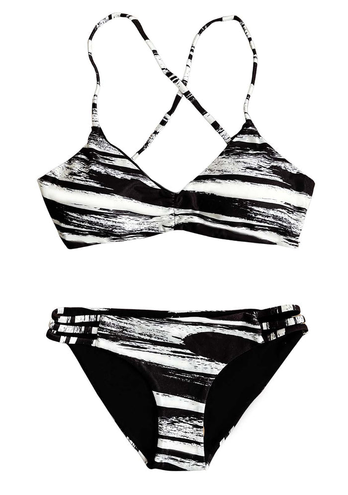 DRIFTWOOD - REVERSIBLE 2-Piece Girls Bikini SET Black+White
