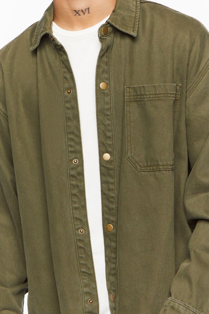 Drop-Sleeve Snap-Button Shirt