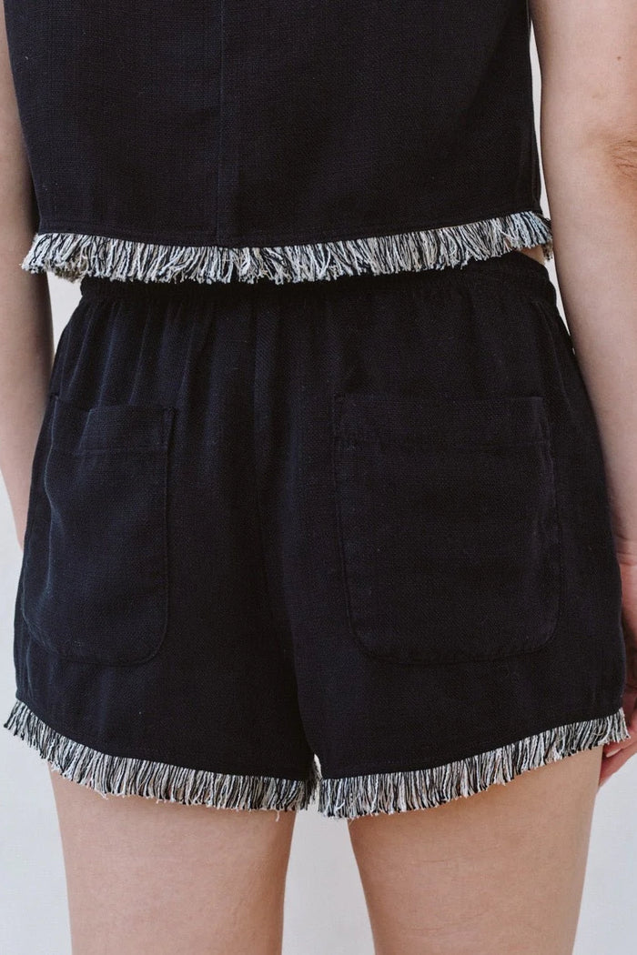 Elastic Waist Fringe Short Shorts Bella Dahl
