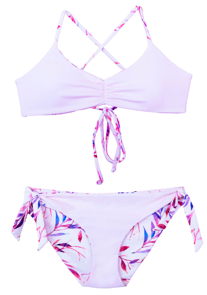 Reversible side of the Elea Pink Bikini 2-piece by Chance Loves, a junior girls brand
