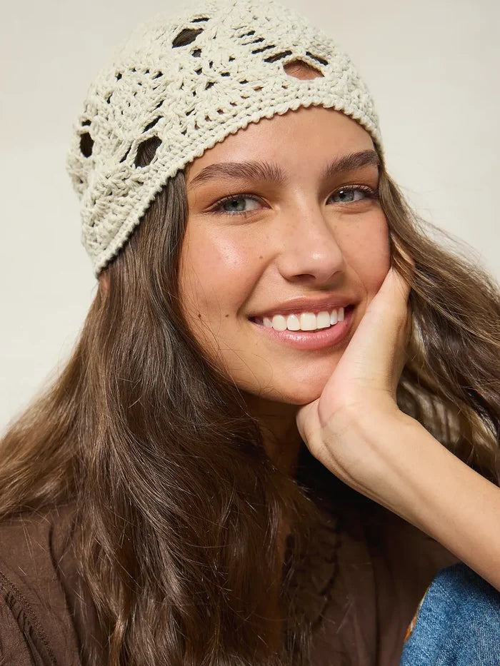 Eleanor Crochet Cap - Beige-view 2