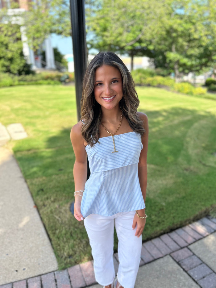 ELLA BLUE STRIPE TOP