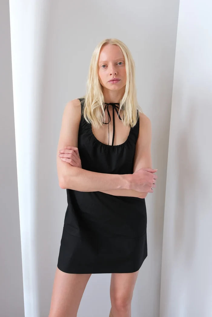 Eloise Tie Neck Dress Dresses Geel