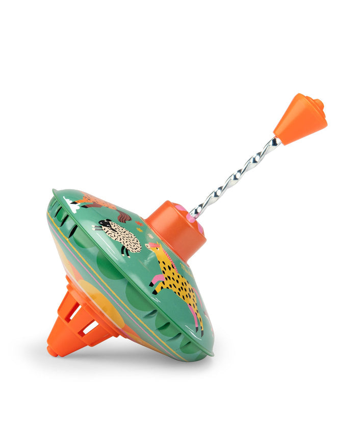 Farm Animals Metal Spinning Top – Classic Tin Toy - Moulin Roty