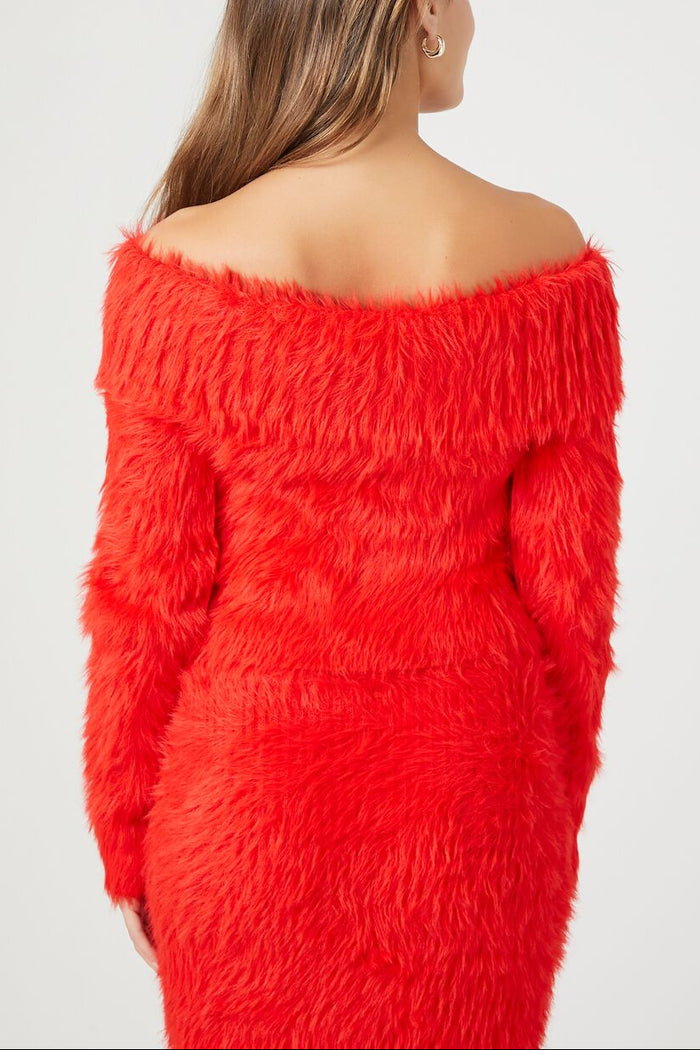 Faux Fur Off-the-Shoulder Top