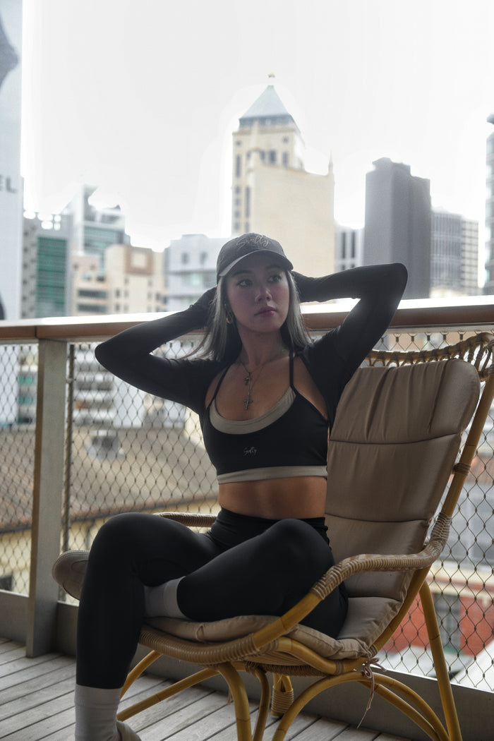 Faux Two-Piece Bra | Obsidian Black