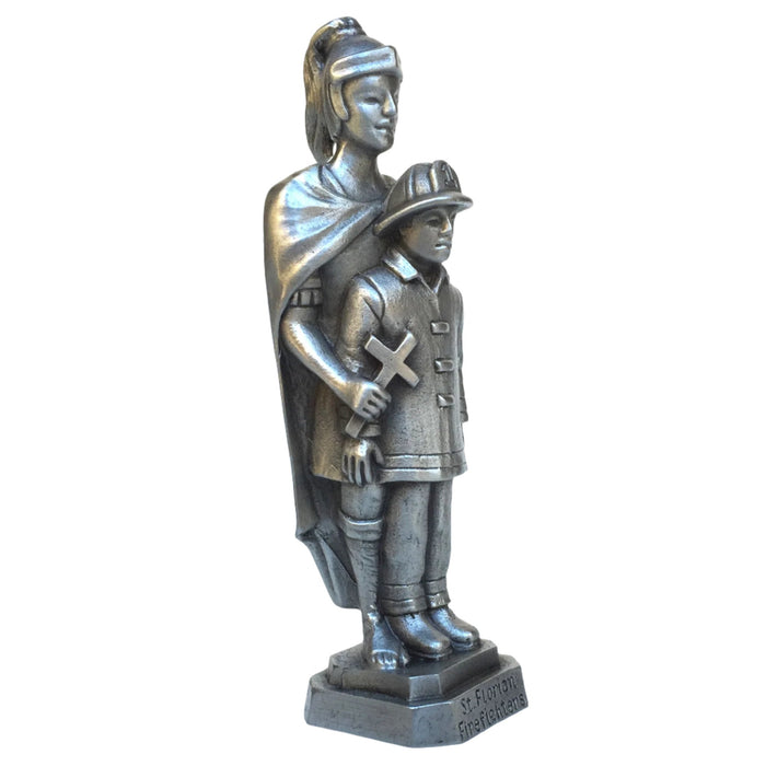 Saint florian and firefighter figurine with