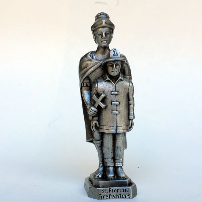 Firefighter with Saint Florian Figurine Patron Saint Statute