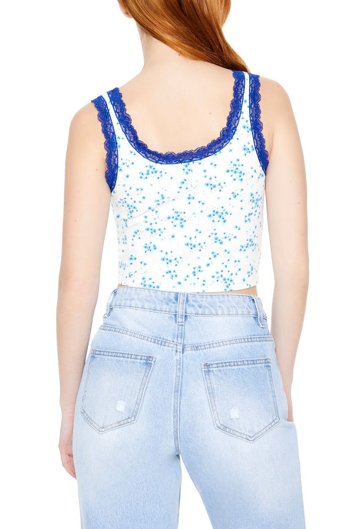 Floral Print Cropped Tank Top