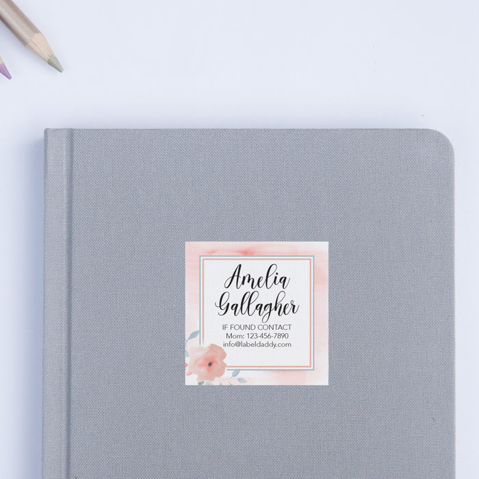 Floral Square Contact Labels