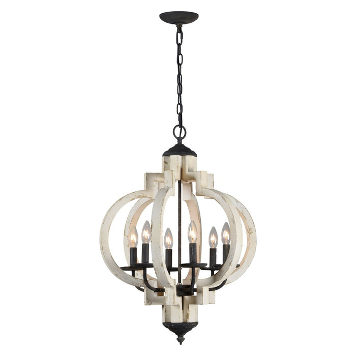 Forty West Designs 70633 Magnolia White Wood Farmhouse Pendant