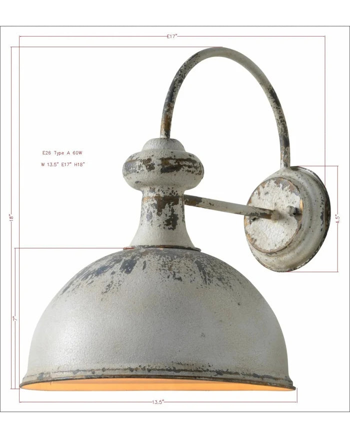 Wall Sconce Forty West Designs 707100 Rich Distressed Barn Light Wall Sconce Forty West Designs