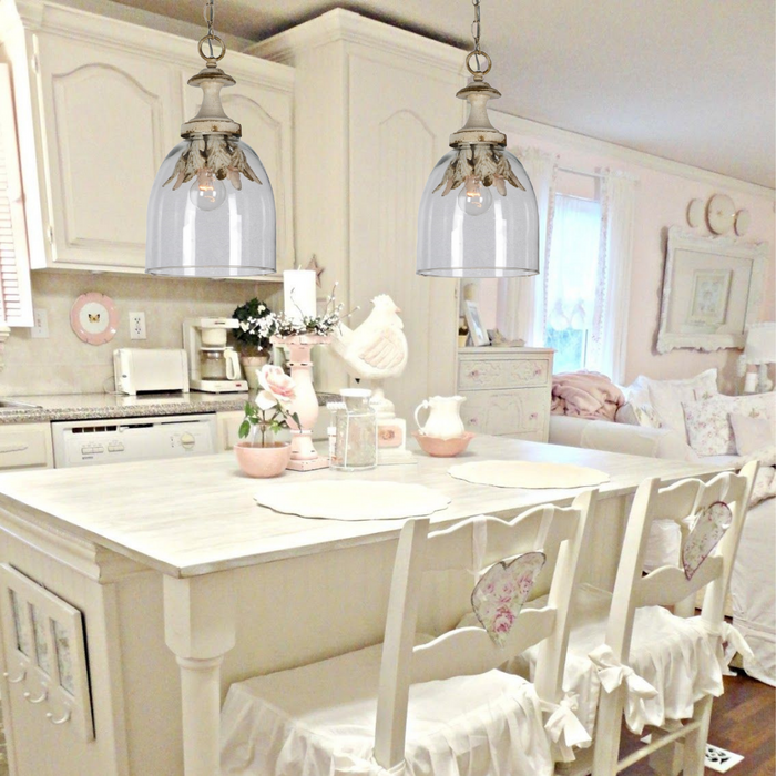 Pendant Forty West Designs 70723 Camden 1 Light Rustic White Pendant Forty West Designs