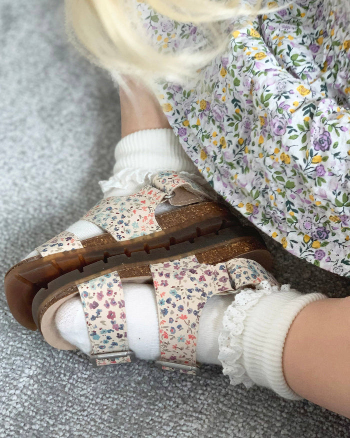Frilly Non-Slip Stay-On Socks - Pearl White - The Little Sock Company